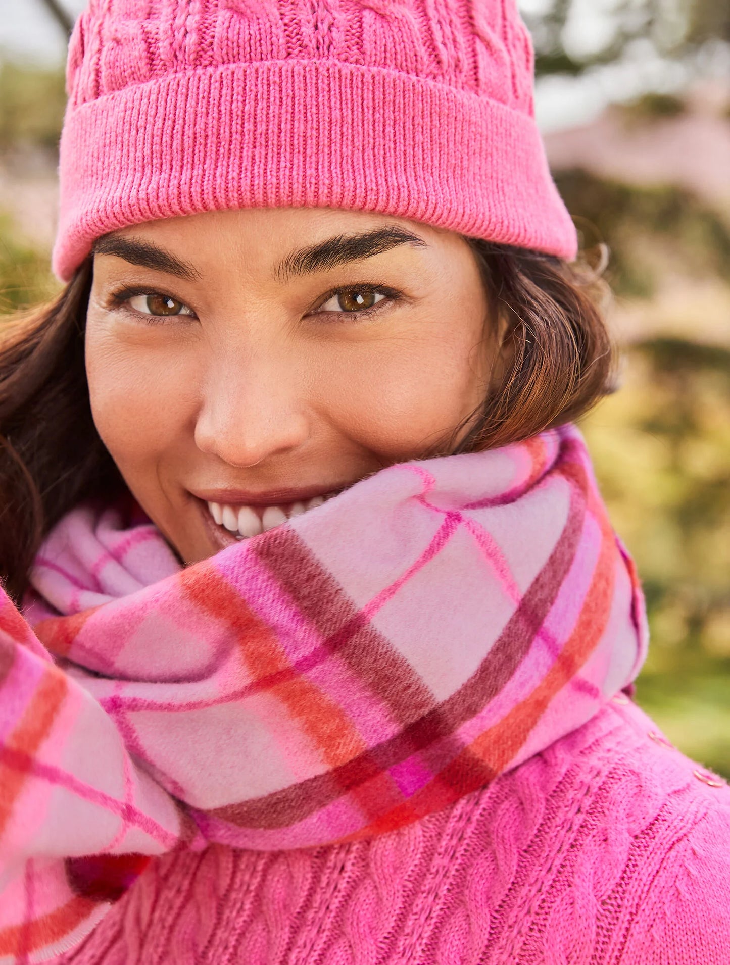 Cashmere Waterweave Scarf - Merry Plaid