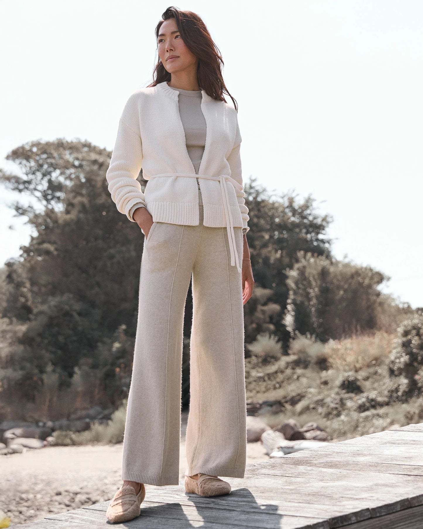 Sherpa and Leather Moccasins