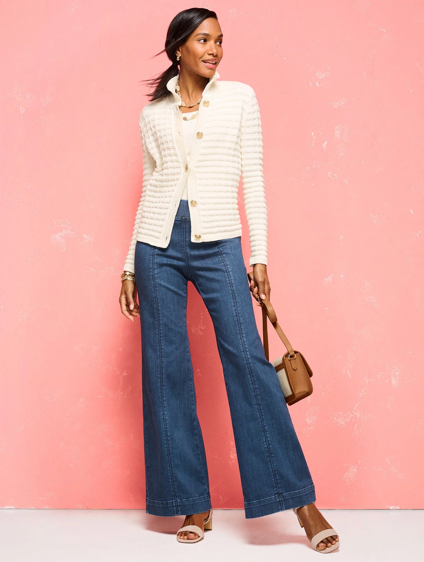 Textured Polo Cardigan