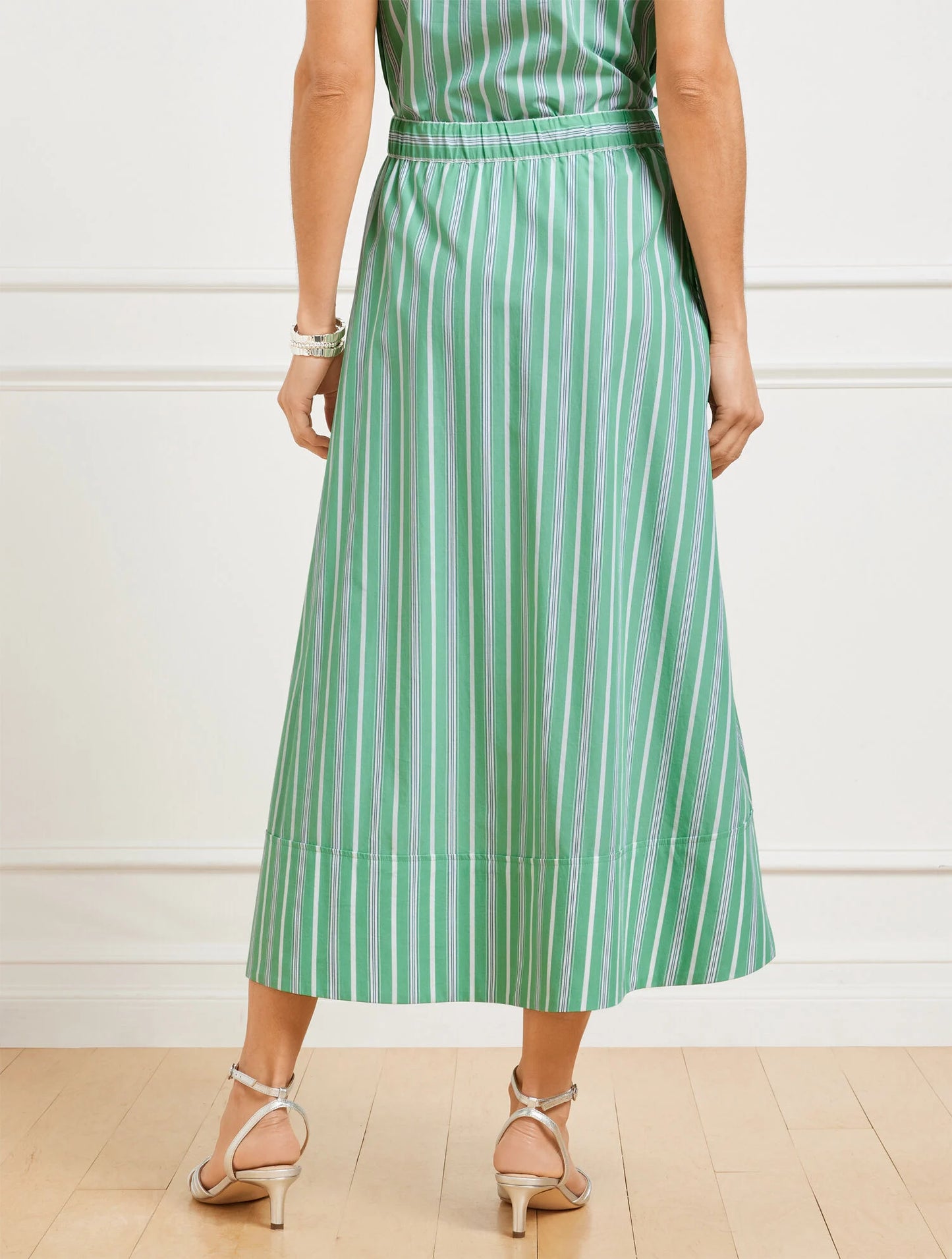 Fresh Poplin Drawstring Skirt - Dewdrop Stripe
