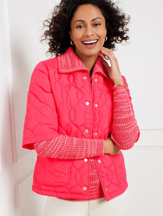 Short Sleeve Quilted Puffer Jacket