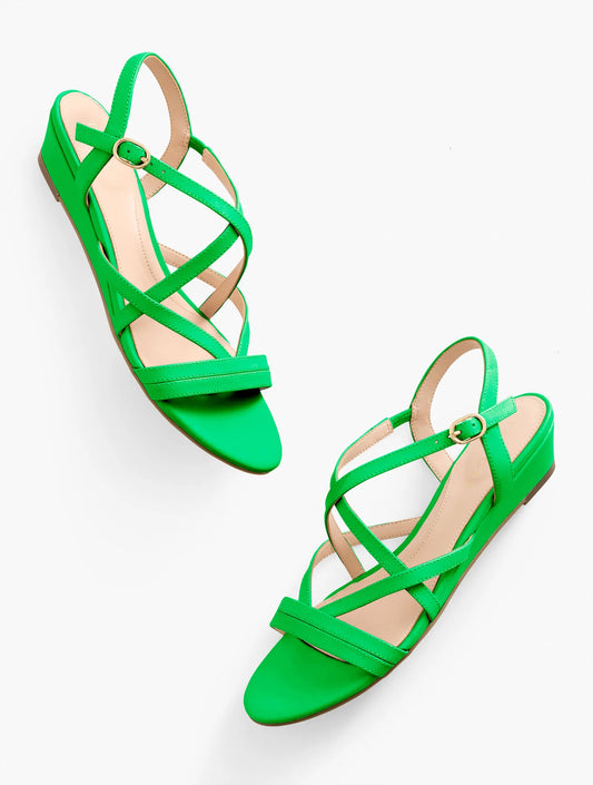 Capri Nappa Wedge Sandals