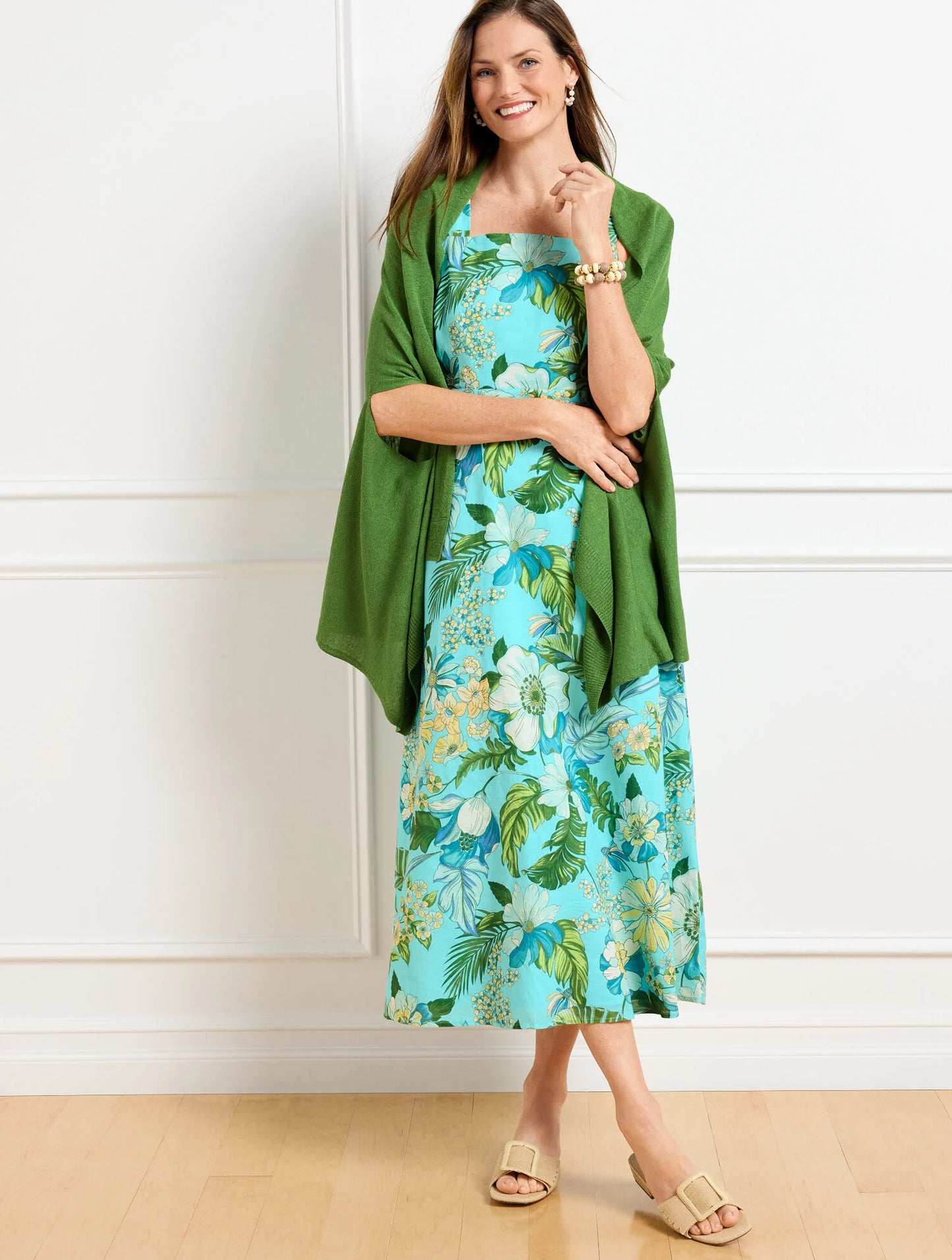 Linen Blend Travel Ruana