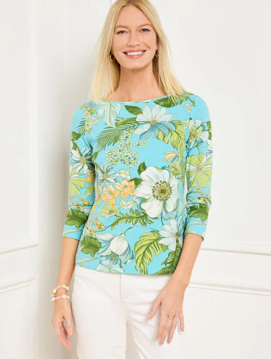 Bateau Neck Tee - Gorgeous Botanical