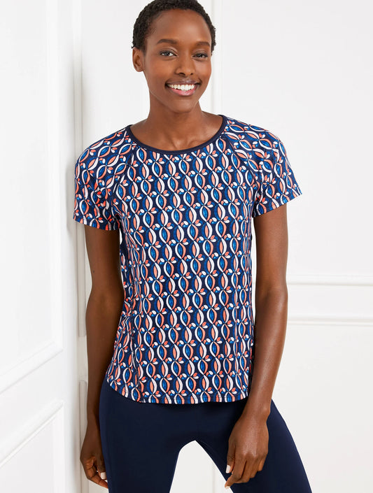 Cool Slub Active Short Sleeve Tee - Pinwheel Geo