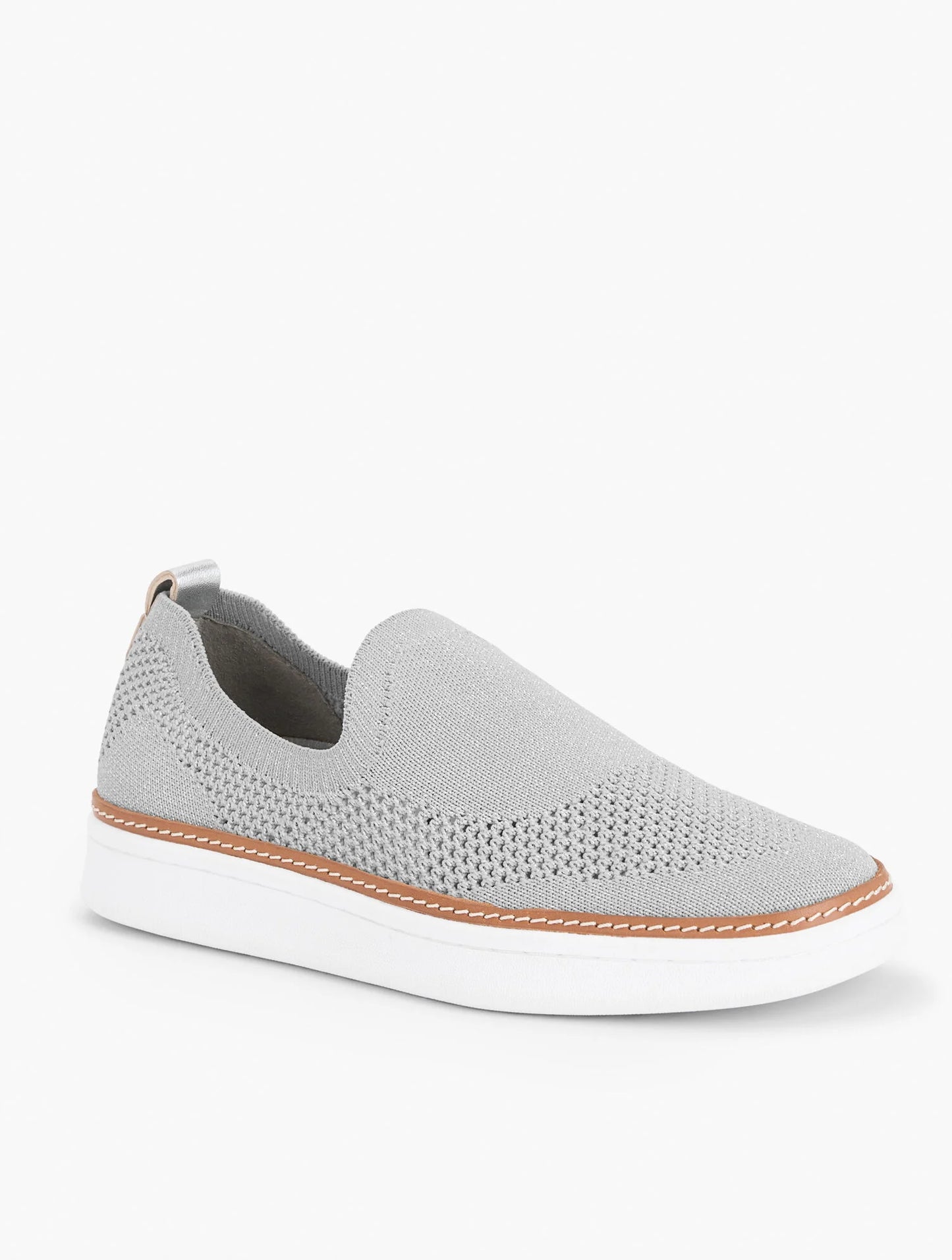 Brittany Metallic Slip On Knit Sneakers