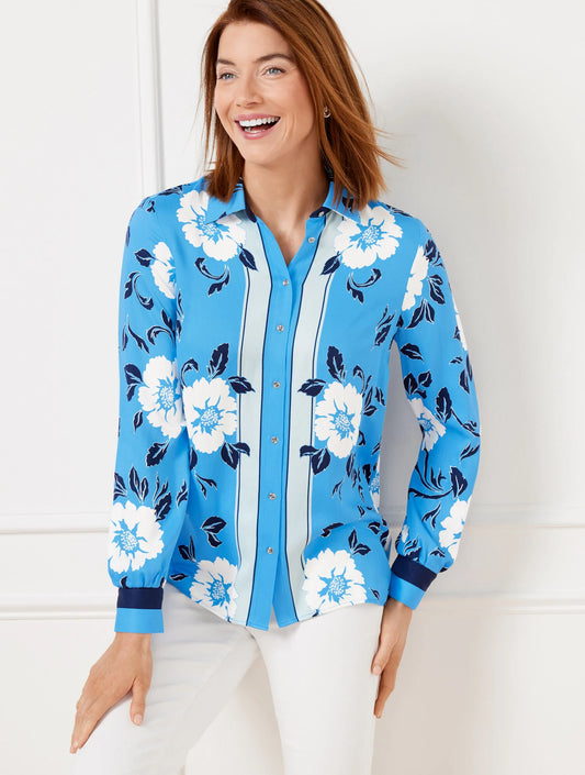 Button Front Shirt - Delightful Floral