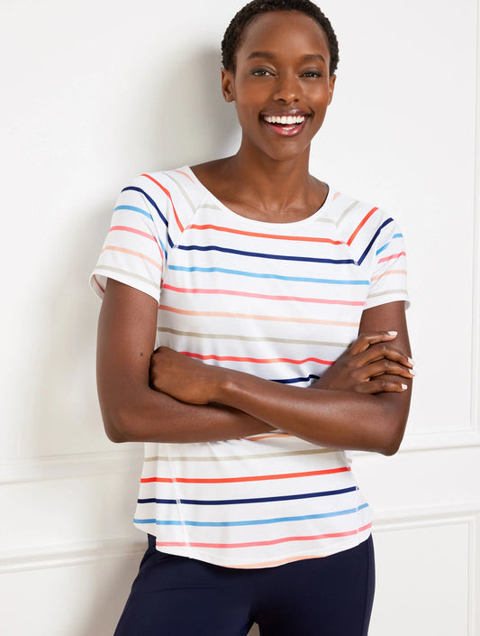 Cool Slub Active Short Sleeve Tee - Match Stripe