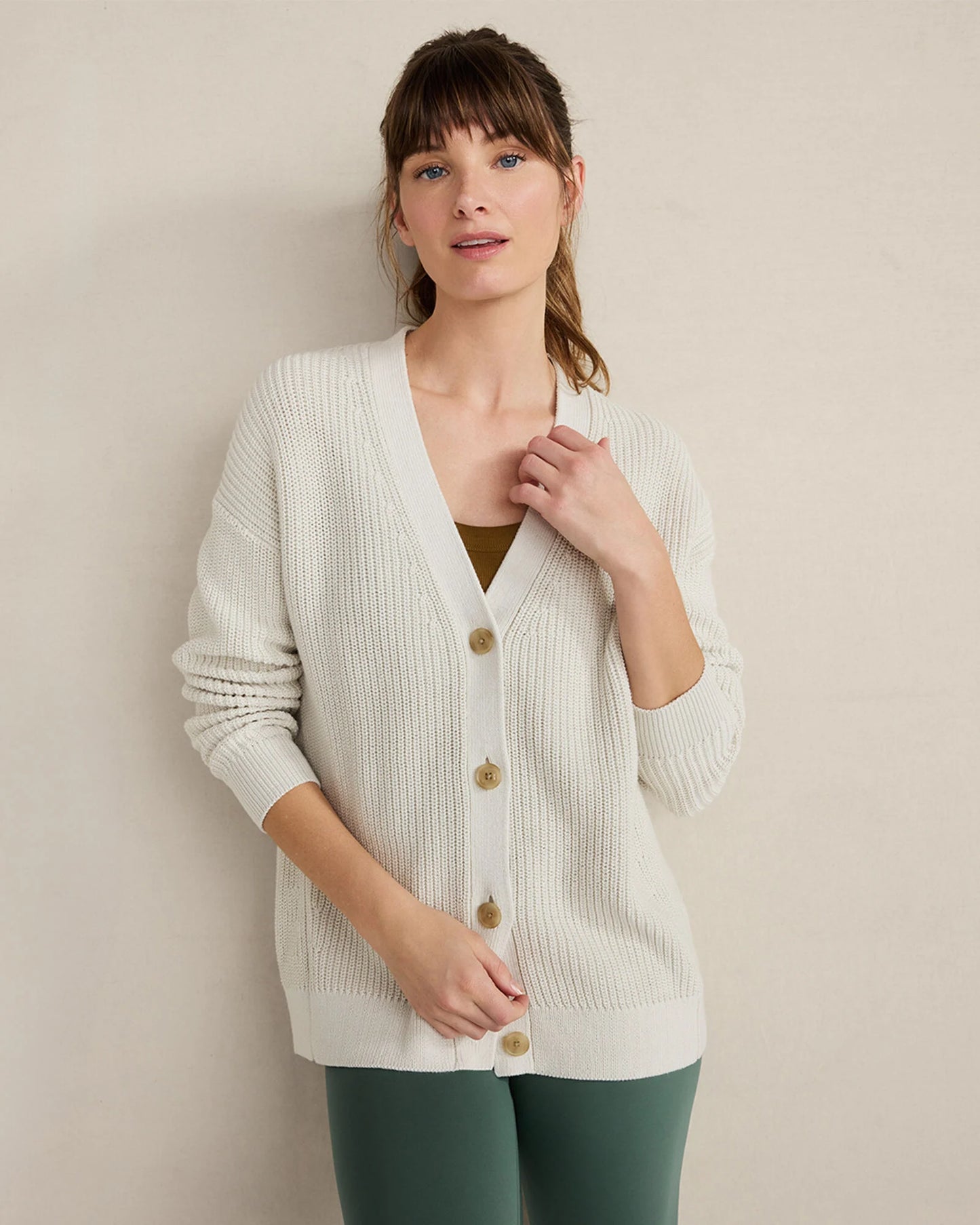 Organic Cotton Shaker Stitch Cardigan