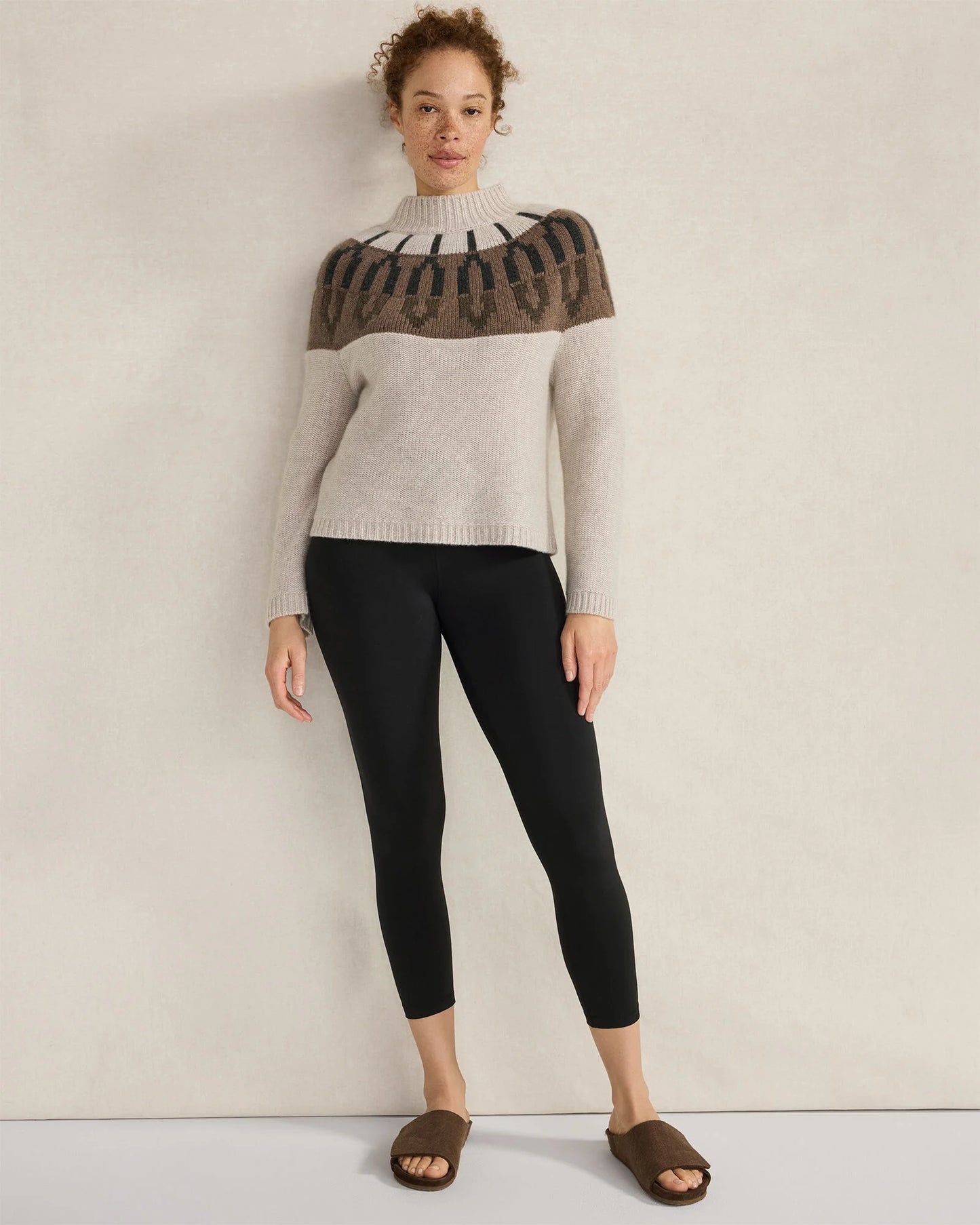 Cashmere Fairisle Mock Neck Sweater