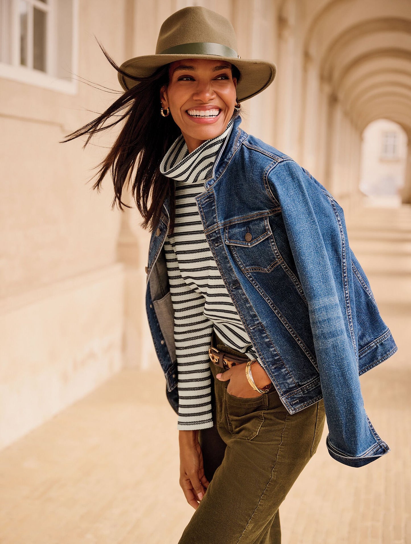 Relaxed Turtleneck Pullover - Luna Stripe