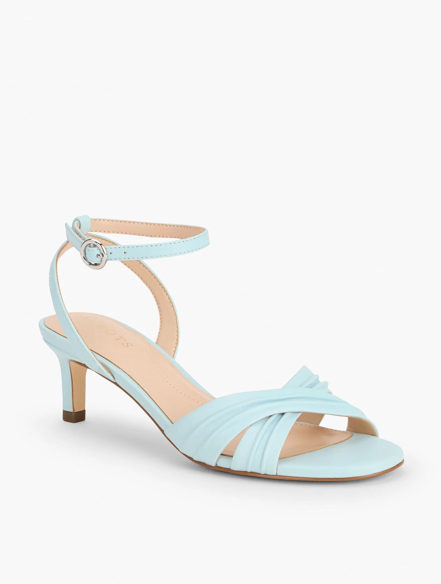 Tallia Pleated Nappa Ankle Strap Heel Sandals