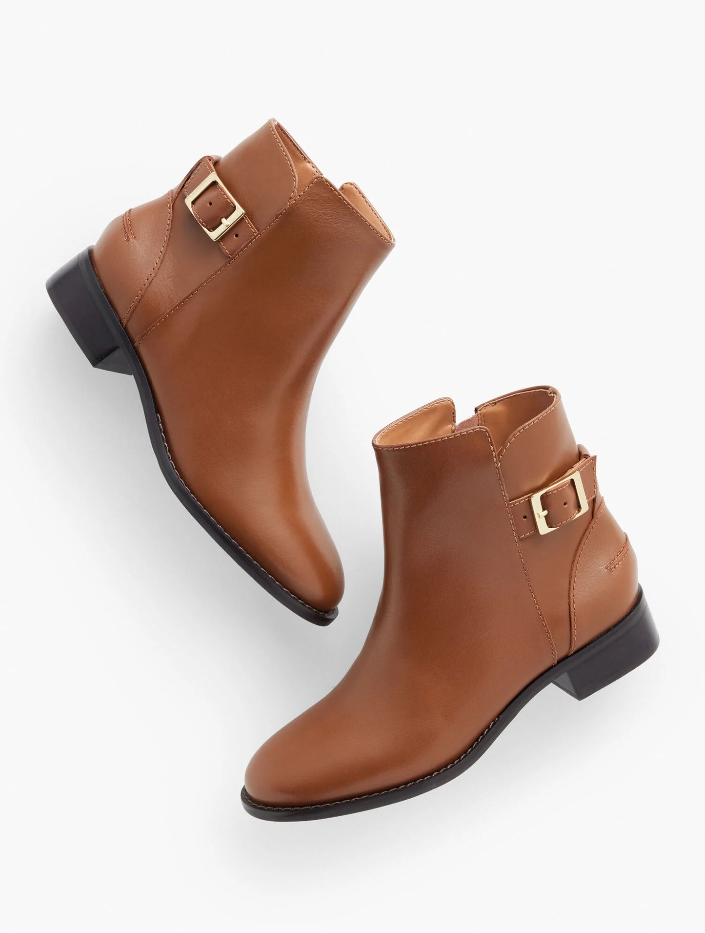 Tish Leather Buckle Ankle Boots