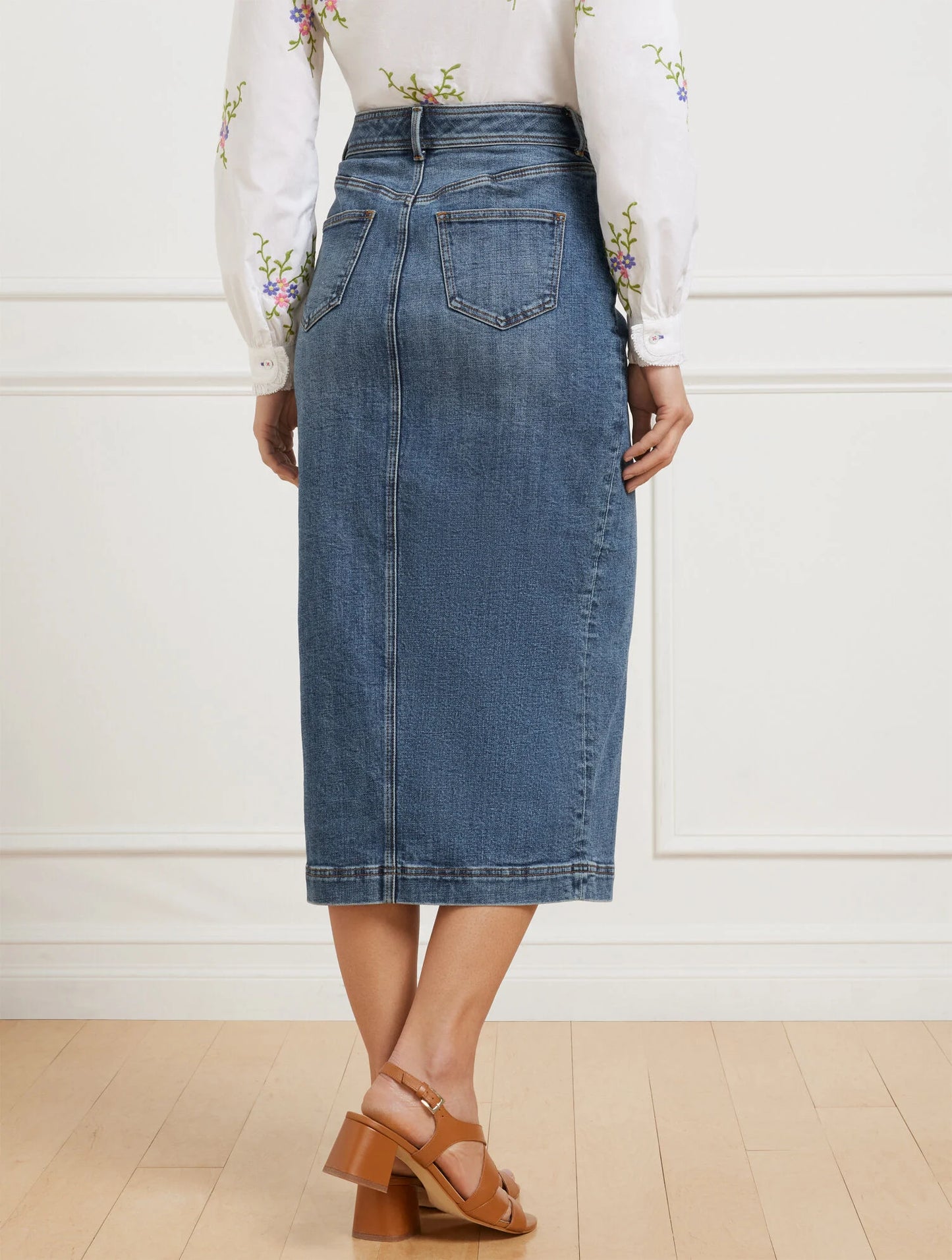 Denim Midi Skirt - Catalina Wash