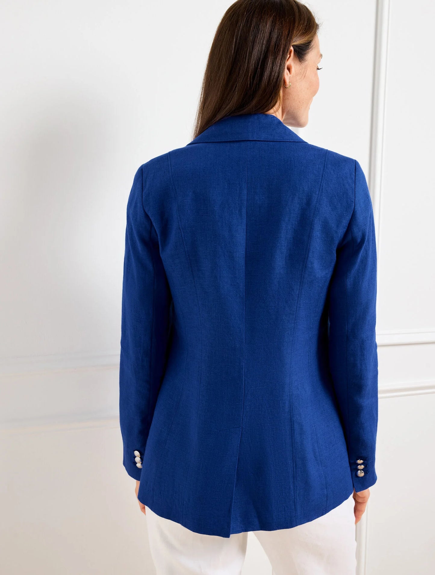 Tailored Seaming Linen Blazer