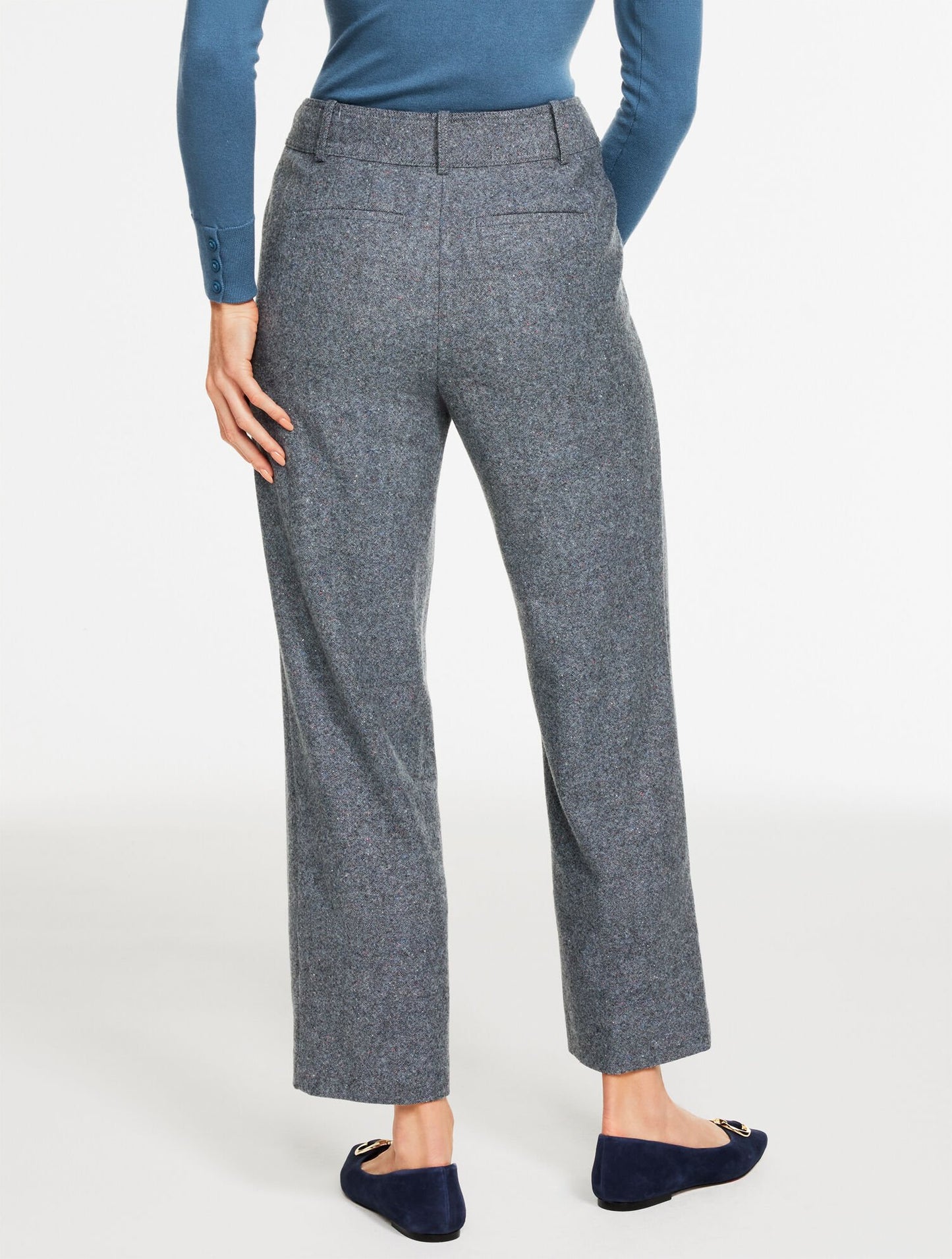 Slim Wide Leg Ankle Pants - Donegal