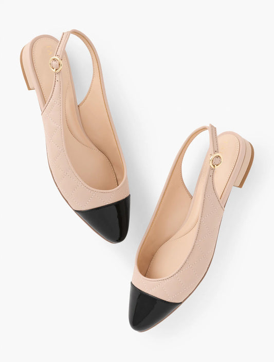 Edison Quilted Nappa Slingback Flats