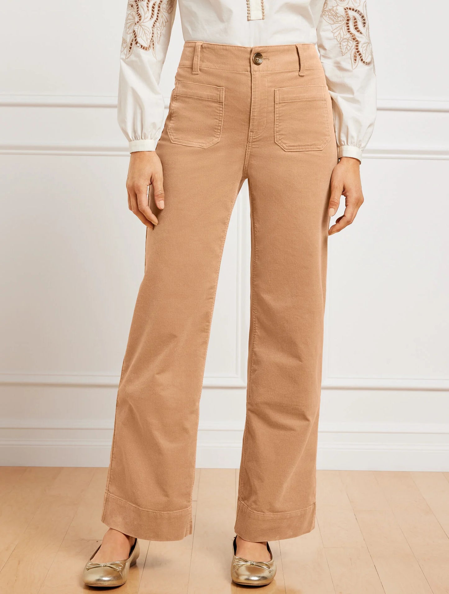 Stretch Corduroy Wide Leg Pants