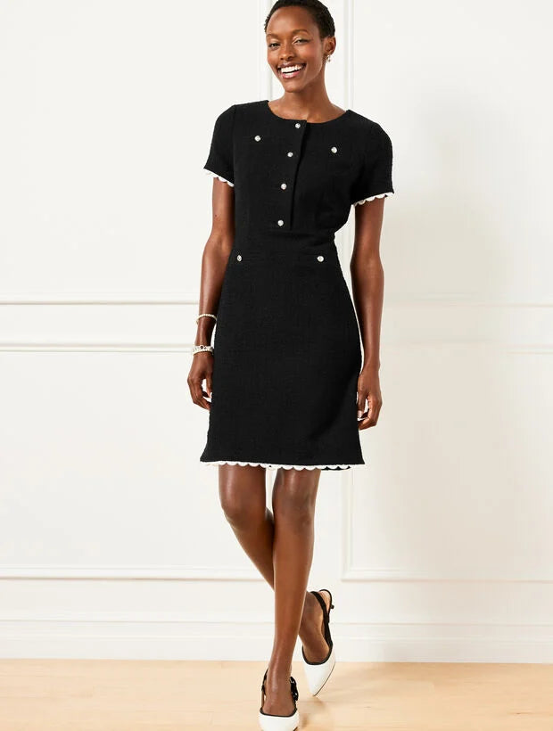 Short Sleeve Tweed Dress