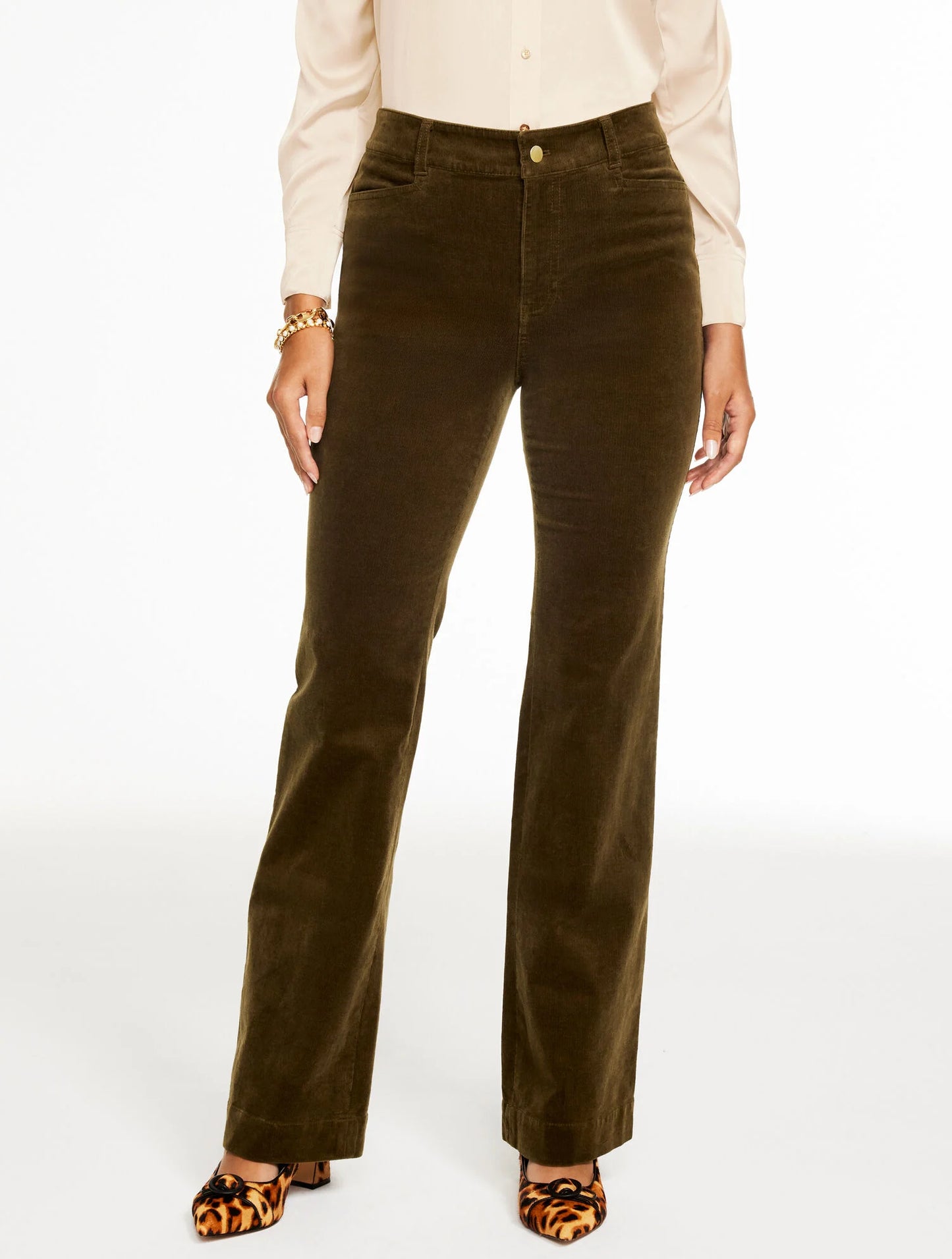 Flare Leg Stretch Corduroy Pants