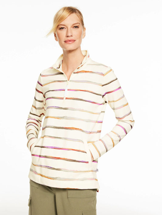 Classic French Terry Pullover - Watercolor Stripe