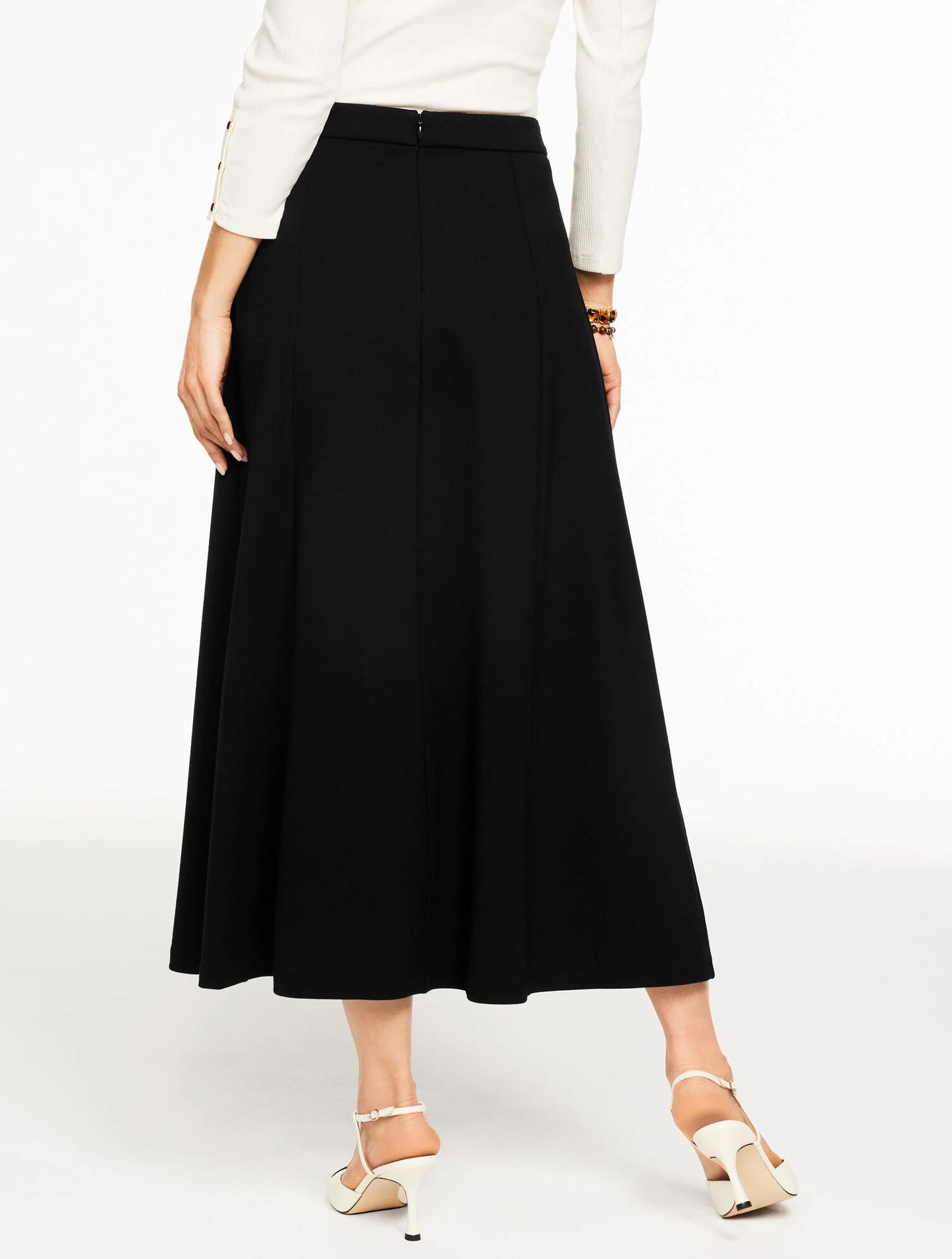 Luxe Ponte A-line Midi Skirt