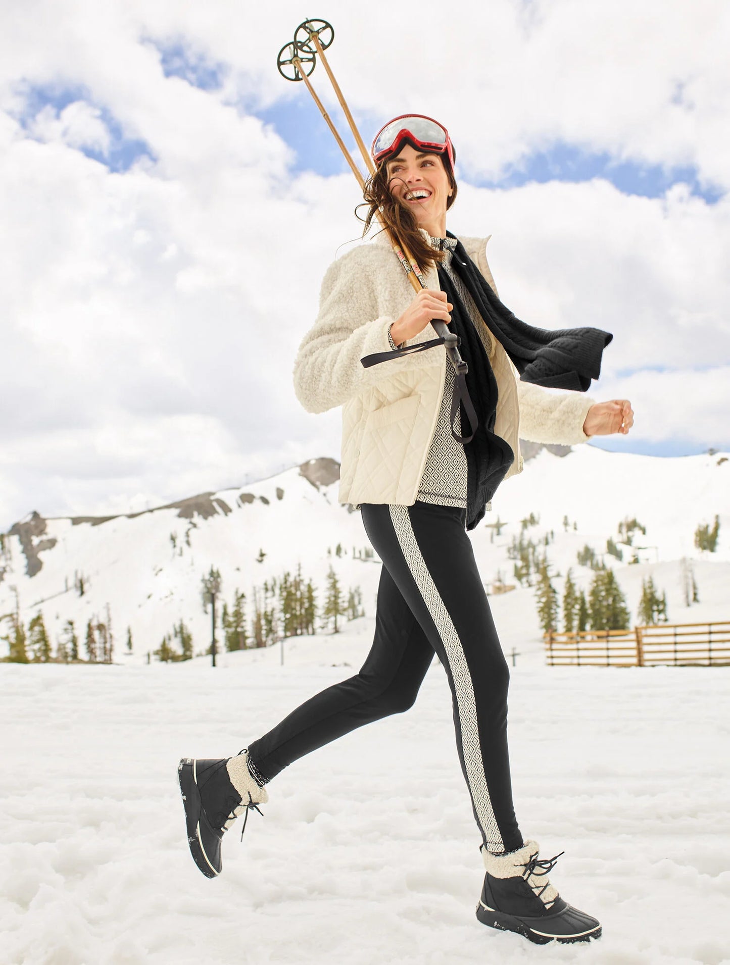 Fleeceback Leggings - Diamond Geo Jacquard