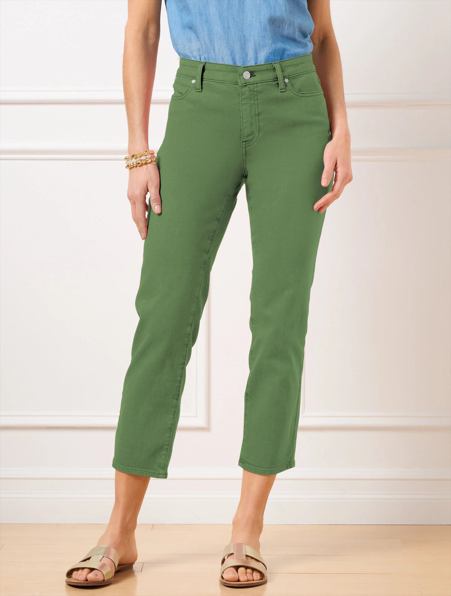 Straight Crop Jeans - Garment Dyed