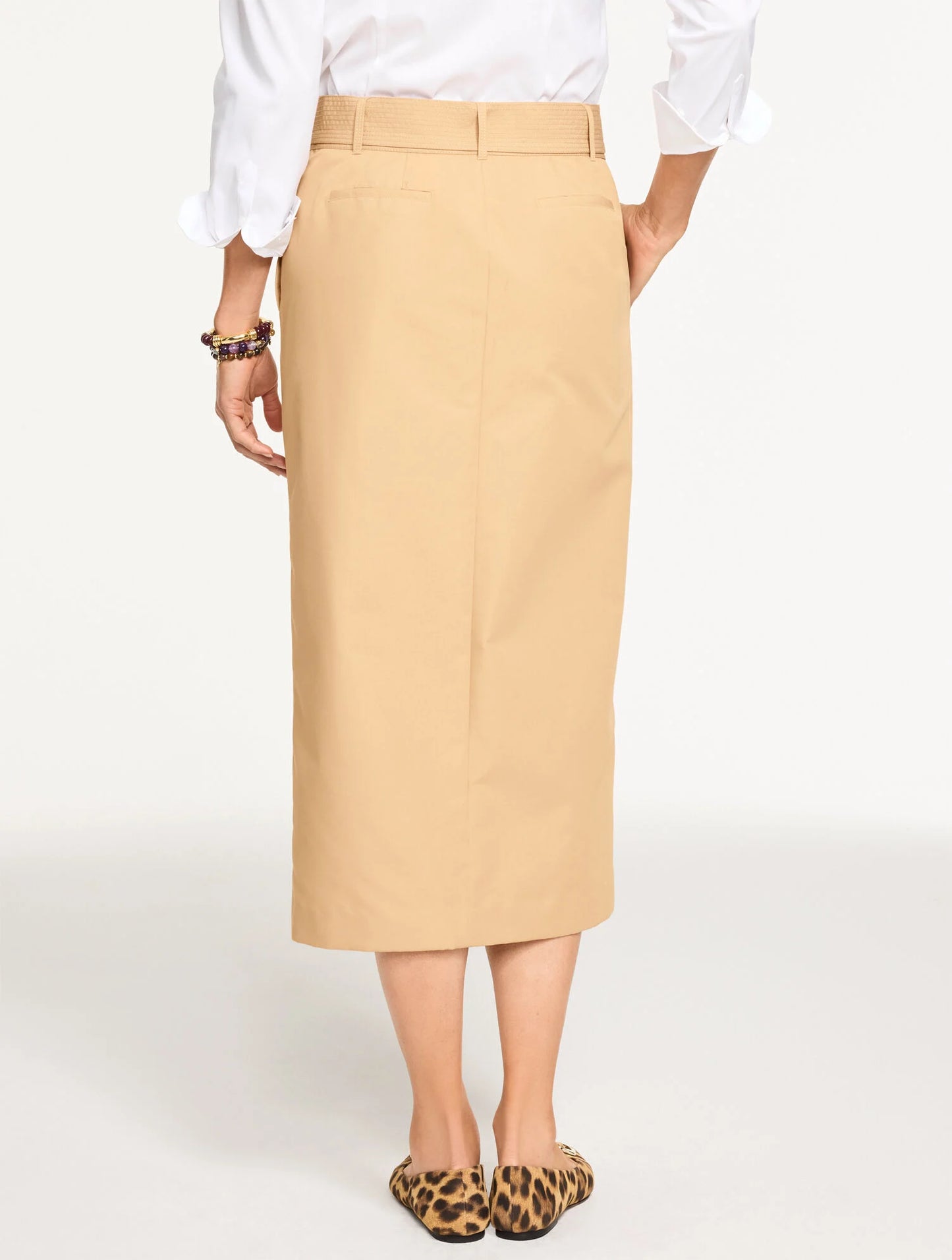 Sleek Twill Trouser Skirt